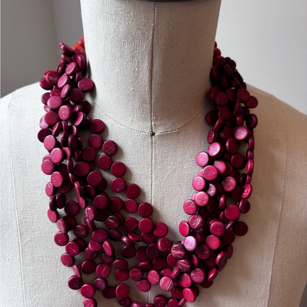 Elegant Red Beaded Necklace